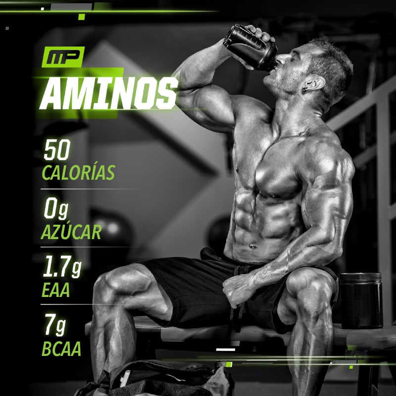 50 calorías, 0g azúcar, 1.7g EAA, 7g BCAA